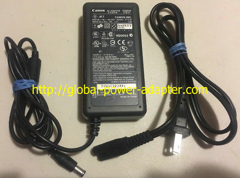 *Brand NEW* 16V 1.8A Canon Pixma IP90 i80 i70 AC Adapter K30244 Power Supply - Click Image to Close